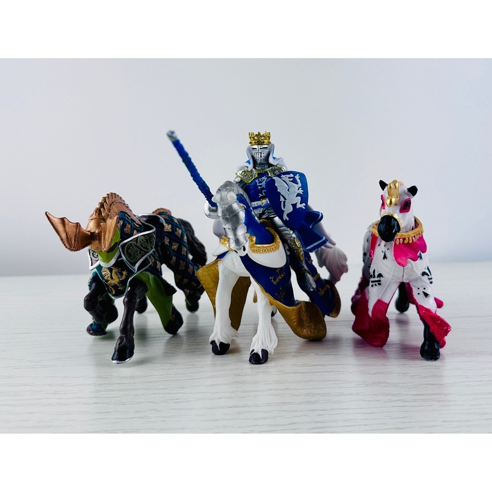 Schleich Knight Toy Figures Set of 3 Horses and Rider Action Figures